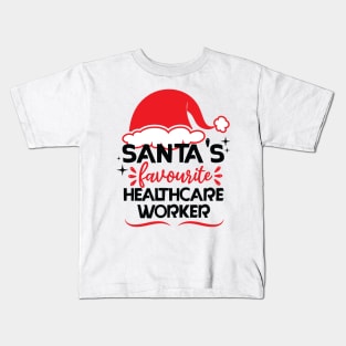 santa's favorite healthcare worker Kids T-Shirt